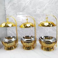 Chauffe-plat de luxe pour buffet, plat de service pour banquet, chauffe-plat pour restaurant, chauffe-plat pour fête, chauffe-plat doré pour buffet