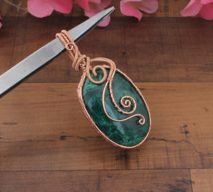 จี้เพทายชุบแพลตตินัมแบบไม่ซ้ำใคร สร้อยคอทำมือสไตล์วินเทจ ลวดเงินพันรอบ พร้อมคุณสมบัติบำบัดตามธรรมชาติ เครื่องประดับสไตล์โบโฮ ของขวัญ - Product Image 2