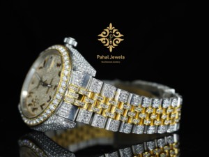นาฬิกาเพชรหรู Pahal Jewels ตัวเรือนสแตนเลสทรงกลม 40 มม. แสดงวันที่แบบอนาล็อก แฟชั่นสำหรับทุกเพศ ใช้กลไกควอตซ์ - Product Image 3