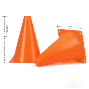 Cônes d'entraînement en caoutchouc orange entièrement personnalisables, cônes flexibles multicolores, marqueurs sportifs, cônes en caoutchouc PVC flexible à vendre - Product Image 3