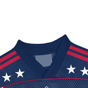 Maillot de football vintage américain sur mesure pour homme, style français, en maille tricotée oversize, col en V, coupe courte et carrée - Product Image 6