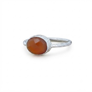 Anillo de Cornalina Natural, Plata de Ley 925, Gema Naranja, Hecho a Mano, Anillo Boho Simple para Mujer, Joyería al por Mayor - Product Image 1