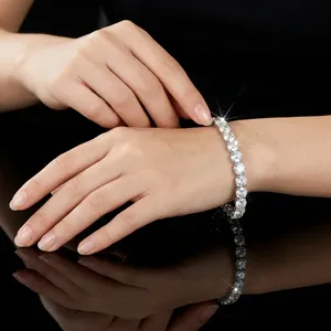 Pulsera de tenis de 11.40 CT, de moda, con diamantes cultivados en laboratorio de corte brillante, de oro blanco de 14K, claridad VVS2, color F, certificado IGI, unisex - Product Image 2