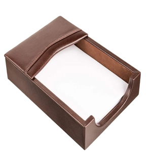 ที่ใส่กระดาษโน๊ตหนังสีน้ำตาลช็อคโกแลตดีไซน์คลาสสิกที่ใส่แผ่นหนัง - Product Image 1