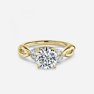 แหวนแต่งงาน/หมั้น/สัญญา ดีไซน์คลาสสิกทันสมัย ชุบโรเดียม ทองคำแท้ 14K ประดับเพชรโมอิสซาไนต์แบบฝังเต็มวง - Product Image 5