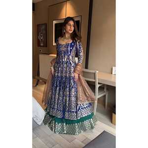 Ensemble robe de soirée styliste fantaisie haut de soirée Lehenga Dupatta - Product Image 3