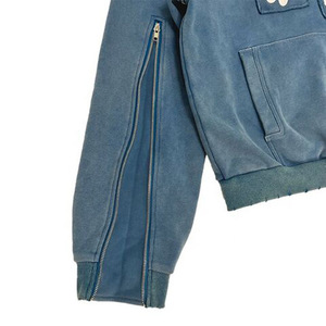 Hoodies courts personnalisés à coupe ample et épaisse, avec broderie 3D, patchs brodés appliqués effet vieilli, impression DTG, délavés à l'acide et effet soleil éclairé - Product Image 4