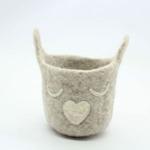 Panier de rangement en feutre mignon avec motif cœur - Product Image 3