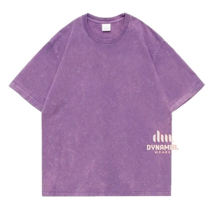เสื้อยืดโอเวอร์ไซส์ฟอกสีสำหรับผู้ชาย ผ้าคอตตอนหนา เสื้อเปล่าสไตล์สตรีทแวร์ รับผลิตเสื้อยืดตามสั่ง - Product Image 1