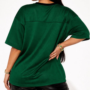 Jersey Deportivo Oversize Verde para Mujer, Estilo Y2K, con Paneles de Malla y Número, Jersey de Fútbol Americano, Venta al Por Mayor - Product Image 3