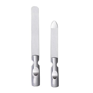 Lima de Uñas Desechable de Acero Inoxidable, Doble Cara, Grano 100, 9 cm, Punta Curva y Puntiaguda, Mango Ergonómico, Herramienta para el Cuidado de las Uñas - Product Image 1