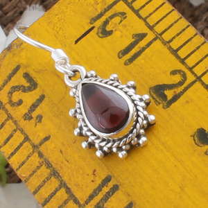 Pendientes de Cabujón de Granate Rojo Natural, Plata de Ley 925, Corte Oval Vintage, Piedra de Nacimiento de Enero, Joyería Fina - Product Image 6