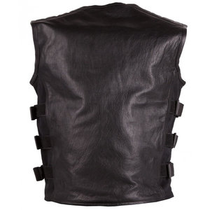 Chaleco de Cuero para Motocicleta de Primera Calidad, el Más Vendido, MOQ Bajo, Cierre Metálico Negro, Chaleco de Cuero Grueso para Club, Servicio OEM - Product Image 5