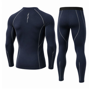 Ensemble de compression léger pour homme, nouvelle conception, coupe ajustée, manches longues, pour la gym, l'entraînement et les activités sportives - Product Image 2