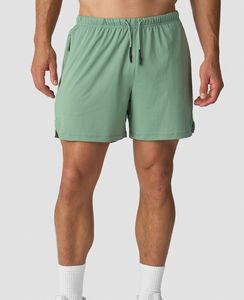 Pantalones Cortos Deportivos de Secado Rápido de Doble Capa para Hombre, Spandex/Poliéster, Ropa Deportiva Informal, Pantalones Cortos de Compresión para Correr y Gimnasio con OEM - Product Image 1