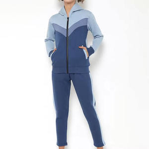 Combinaison de sport à manches longues pour femmes, survêtement ample en molleton 100% coton, idéal pour la course et le fitness en hiver, pour filles - Product Image 1