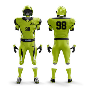 Uniforme de football américain personnalisé à manches courtes, couleurs personnalisées, séchage rapide, professionnel, 100% polyester, écologique, respirant - Product Image 1