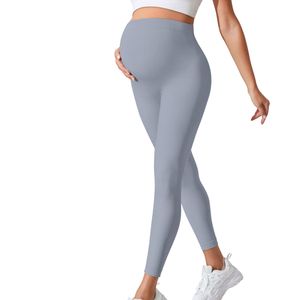 Custom Logo OEM ODM Women Maternity Yoga Leggings High Waist Seamless Belly <b>Support</b> Pregnancy <b>Pants</b> Wholesale - Product Image 3