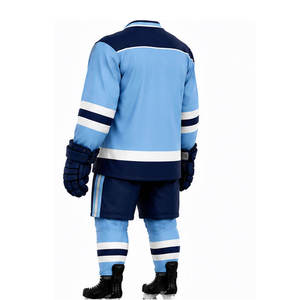 Conjunto de Camiseta de Hockey sobre Hielo Personalizada, Azul Marino con Rayas Blancas, Sin Mangas, Absorbente de Humedad, Uniforme para Hombre Adulto, Impresión Digital 100% - Product Image 3