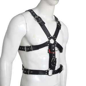 Harnais Kinky Bulldog Blanc pour Hommes, Style Clubwear Fétichiste, Sexy, Écologique, Respirant, Grande Taille, Réglable, en Fausse Fourrure et Dentelle, Fantaisie - Product Image 3