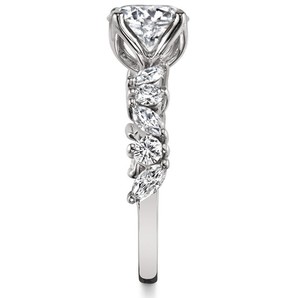 Luxury Cut Moissanite 7.5mm Prong Setting <b>Ring</b> 925 Sterling <b>Silver</b> White Gold Plated Engagement Wedding Bridal <b>Solitaire</b> <b>Ring</b> - Product Image 2