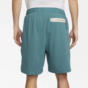 <b>Men's</b> Solid Teal Bermuda <b>Shorts</b> Sporty Elastic Waist Back <b>Zip</b> <b>Pocket</b> - Product Image 1