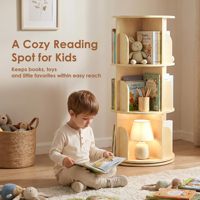 Étagère à livres rotative en bois pour enfants 360 °   Étagère à livres rotative multi-niveaux pour chambre d'enfant et salle de jeux