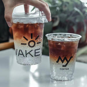 Vasos de Plástico Transparentes Desechables de 16 oz con Logotipo Personalizado, Vasos de Plástico PET Transparentes para Café Helado y Bebidas Frías para Llevar con Tapas Planas - Product Image 5