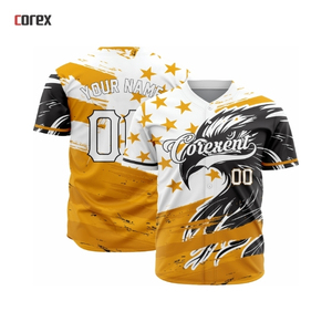 Maillot de baseball Corexent pour homme, imprimé sublimation, polyester respirant, manches courtes, toutes saisons, coupe classique, tenue d'équipe - Product Image 4