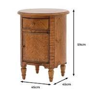 Contemporary Nightstand with Storage Made of Solid Teak Wood High Quality <b>Brown</b> Finish for Living Room Indoor Use - Product Image 5