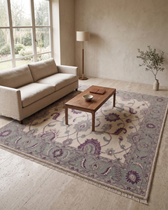 พรม DECORDEC ลายโอชัค ทำจากขนสัตว์ผสมถ่านไม้ เป็นมิตรต่อสิ่งแวดล้อม ทอมือ ลายเรขาคณิตทันสมัย ลายดอกไม้ ลายดาว ลายเหรียญตรา ลายขอบแบบดั้งเดิม - Product Image 3