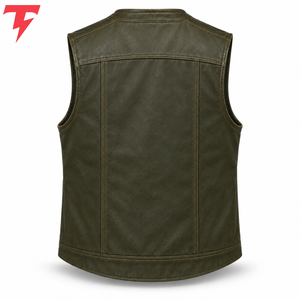 New Design Fashionable High Quality Premium <b>Leather</b> <b>Vest</b> Breathable Waterproof Windproof Reversible Casual Outerwear Winter OEM - Product Image 3