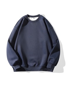 Sweat-shirt à col montant en molleton de coton respirant pour femme, broderie de logo personnalisée, coupe ample, décontracté, hiver, anti-boulochage, coupe classique - Product Image 1