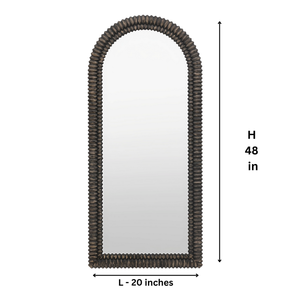 Miroir mural décoratif en bois noir fait main, design texturé élégant, décoration moderne pour la maison, salon, chambre à coucher - Product Image 6