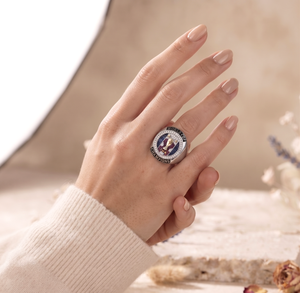 Champions Ring Sports Commemoration, <b>Trophy</b> Design Fan Gift, Round Pave Setting, Soccer <b>Trophy</b> Ring 925 Silver Moissanite - Product Image 6