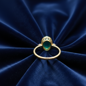 Elegante Anillo de Piedra Hidroprocesada Verde, Plata de Ley 925, Chapado en Oro de 18K, Hecho a Mano, Anillo de Cóctel, Regalo para Ella, Talla US 6 - Product Image 2