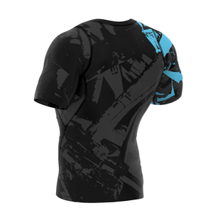 Camiseta de compresión deportiva personalizada para hombre, de poliéster transpirable de secado rápido, ideal para deportes acuáticos y entrenamiento físico. - Product Image 6