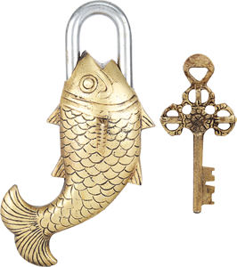Cadenas en laiton en forme de poisson, design marin unique, cadenas en laiton artisanal pour collectionneurs, décoration intérieure - Product Image 2