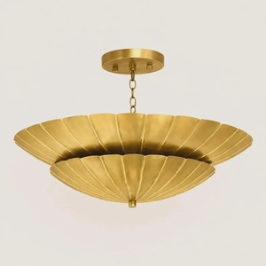 Plafonnier moderne en laiton en forme de fleur pour la décoration intérieure du salon - Product Image 5