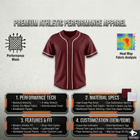 Maillot de baseball personnalisé vert olive et noir à manches courtes boutonnées, col en V, à fines rayures, respirant, en polyester, séchage rapide pour l'été