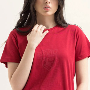 Camiseta de algodón transpirable para mujer, diseño personalizado al por mayor, varios colores, para verano. - Product Image 3