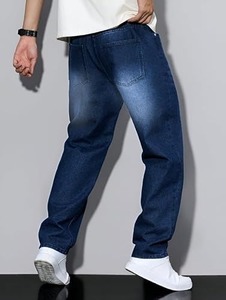 Jean en denim tissé pour homme - Style motard déchiré, éco-responsable, coupe large, idéal pour la randonnée et les voyages - Product Image 4