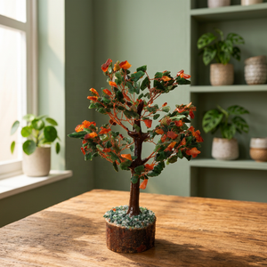 Árbol del Dinero Grabado en Cristal de Aventurina Verde Natural, Bonsái de Piedras Preciosas Hecho a Mano, Decoración Feng Shui para el Hogar y la Oficina, Reiki - Product Image 1