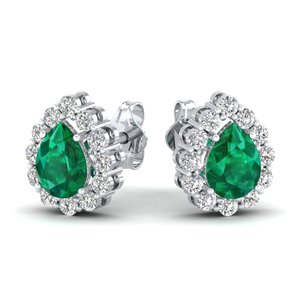 REYES New Design 925 Sterling Silver Moissanite Screw Back <b>Stud</b> Earrings For Women Pear Cut 1.5 Carat <b>Emerald</b> Gemstone Jewelry - Product Image 1