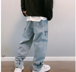 Jeans cargo amples et décontractés pour hommes, nouvelle collection 2026, style streetwear coréen, coupe droite, en denim de haute qualité - Product Image 4