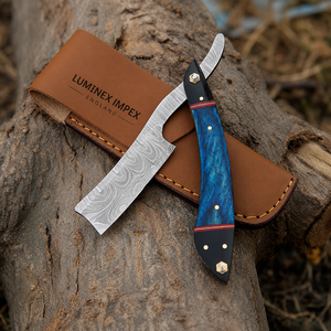 Navaja de Afeitar Recta Vintage Luminex Impex con Mango de Concha de Abulón y Acero al Carbono, Lista para Usar en Barberías y Salones - Product Image 4