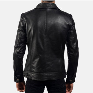 Veste en cuir pour homme, style motard, effet vieilli, matériau de qualité supérieure, grandes tailles, best-seller - Product Image 4