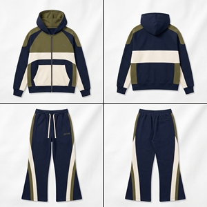 Ensembles de survêtements techniques personnalisés pour hommes, respirants, ajustés, pour la salle de sport, avec fermeture éclair - Product Image 3