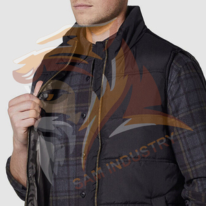 Customized Light-<b>Weight</b> Fashion Zipper Winter Puffer Jacket Sleeveless Custom Logo OEM Canvas <b>Stand</b> Collar Sleeveless Jacket - Product Image 6