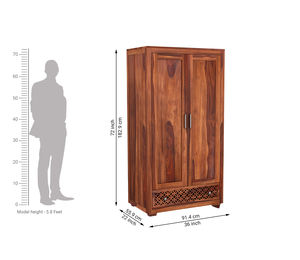 Muebles de Madera Hechos a Mano de Diseño Moderno, Armario de Madera Sheesham de Doble Puerta, Armario para Ropa, Armario de Almacenamiento - Product Image 3